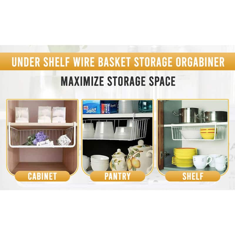 Ybmhome Medium Under Shelf Storage Organizer Wire Basket