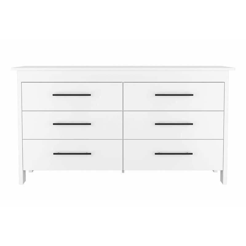 Southington 6-Drawer Rectangle Dresser Light Oak and White