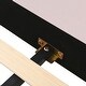 preview thumbnail 50 of 95, Velvet Grounded Bed Mother & Child Bed Platform Slat Bed Frame with Little Round Stool and Bedside Desk for Growing Child