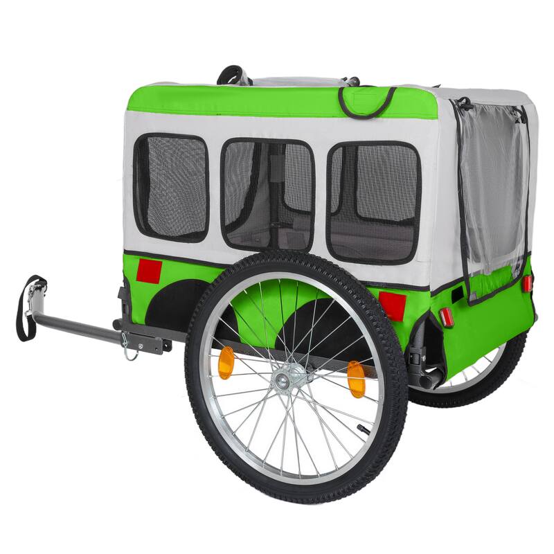 Large Folding Bike Trailer for Dogs, Heavy-Duty Steel Frame, Spacious Design, All-Terrain Cycling, Jogging & Camping Adventure