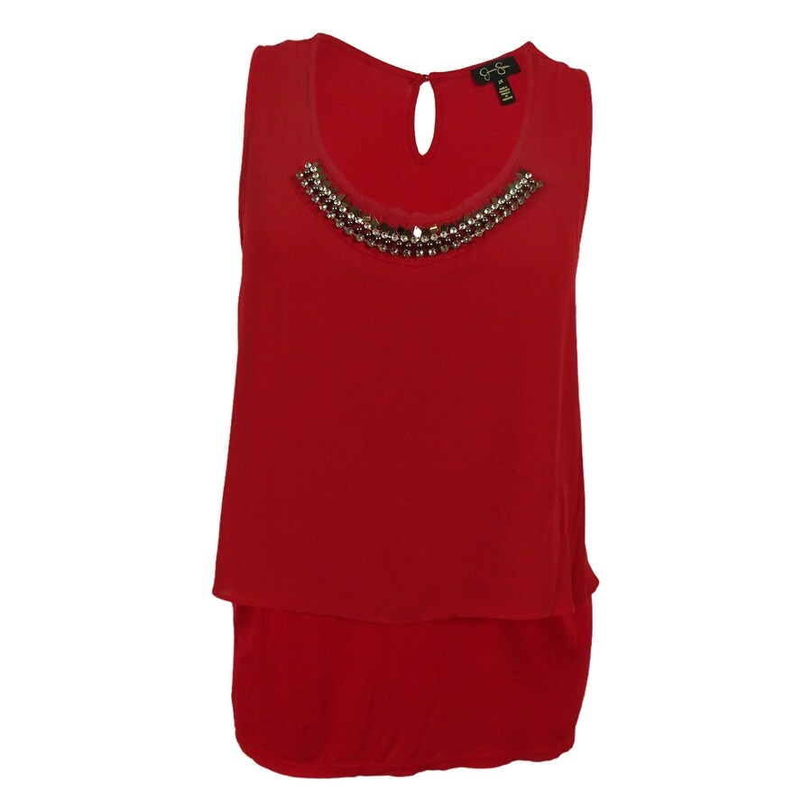 Jessica Simpson Womens Embellished Sleeveless Scuba Dress