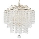 preview thumbnail 3 of 5, Gabrielle 6 Light Antique Gold Chandelier - 22'' W x 25'' H