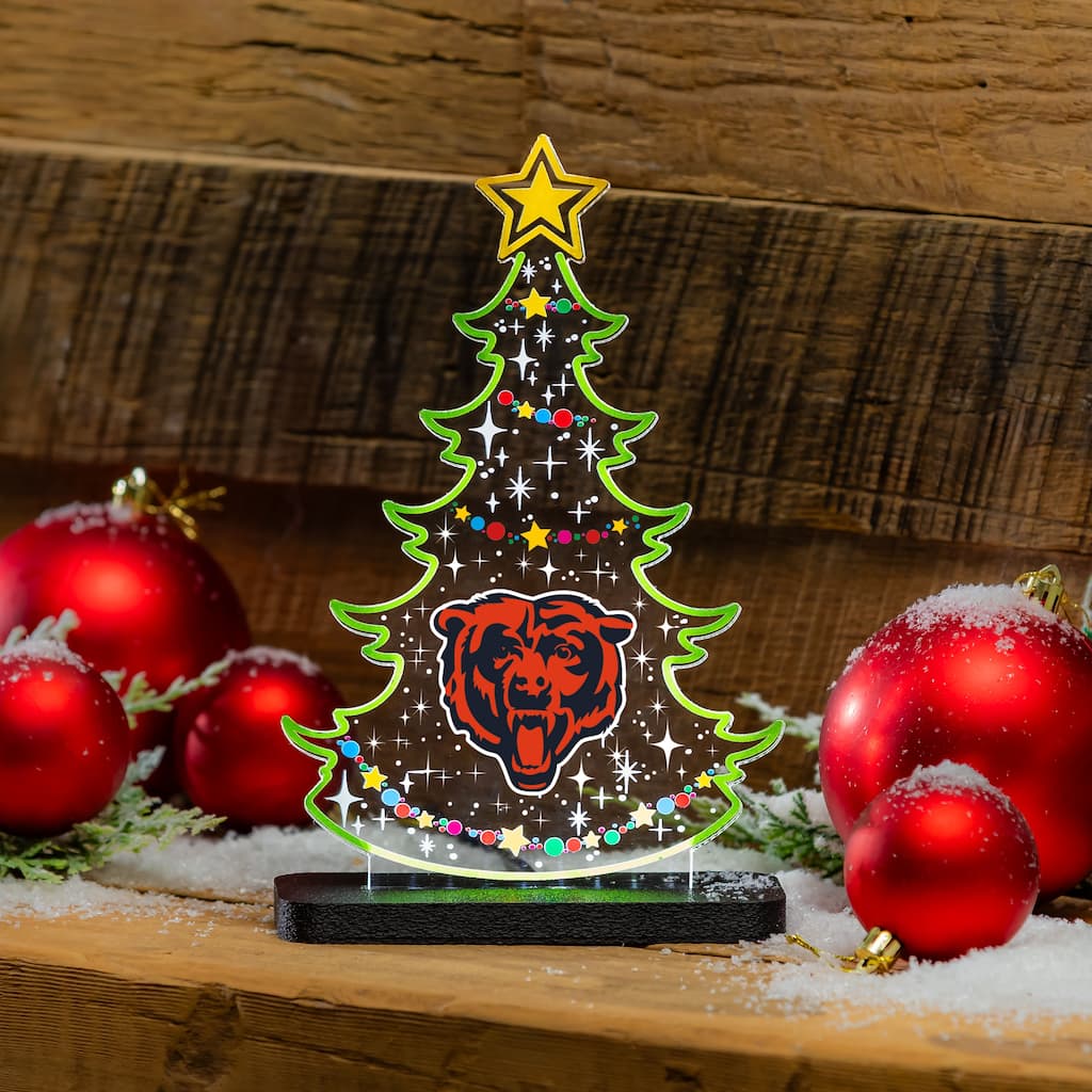 10" LED Tabletop Christmas Tree Desklite Sign, Chicago Bears