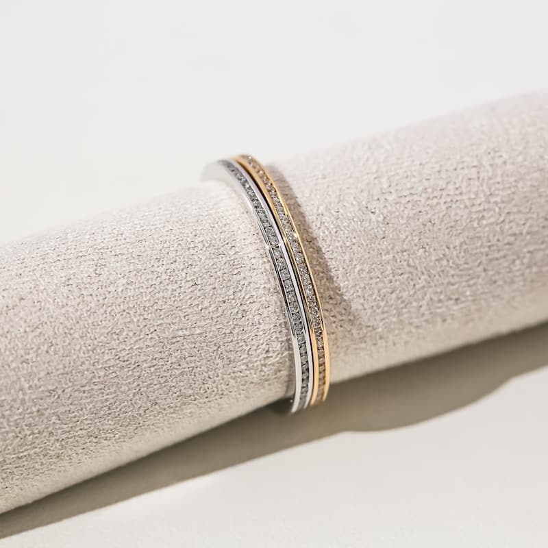 Kobelli 1/5 Carats Natural Diamond 14k White or Yellow Gold Thread Eternity Stackable Ring