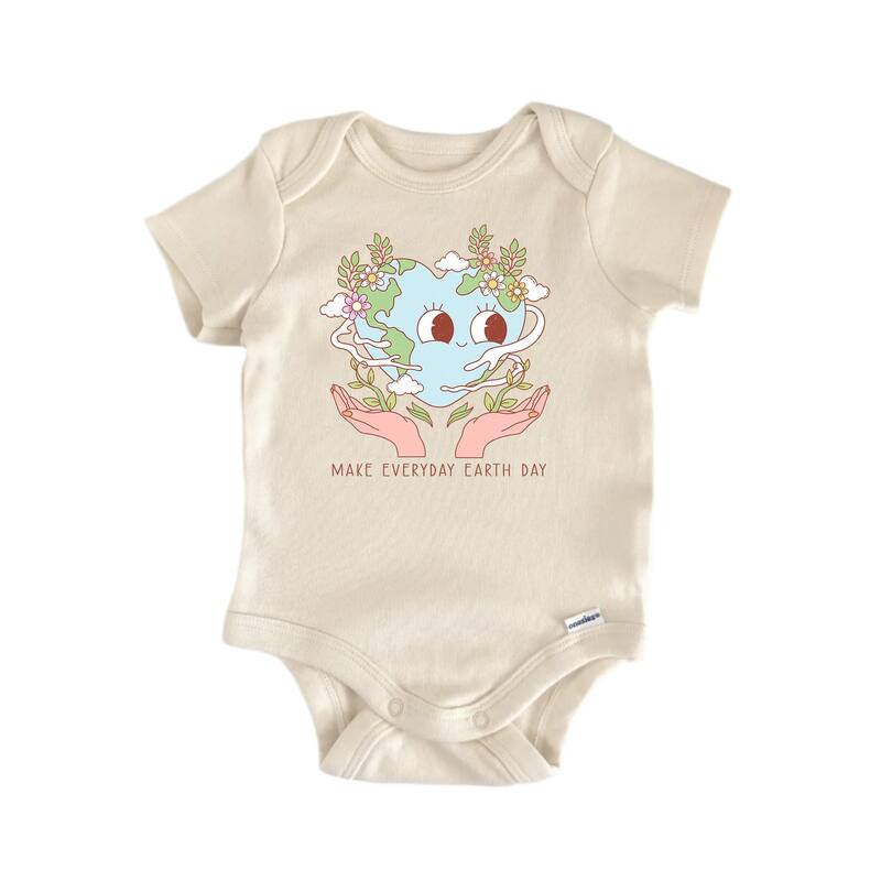 Make Everyday Earth Day - Baby Boy Girl Clothes Infant Bodysuit Funny Cute Newborn - White - Newborn