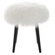 preview thumbnail 1 of 4, Uttermost Wooly Sheepskin Accent Stool - 17"W x 18.5"H x 17"D