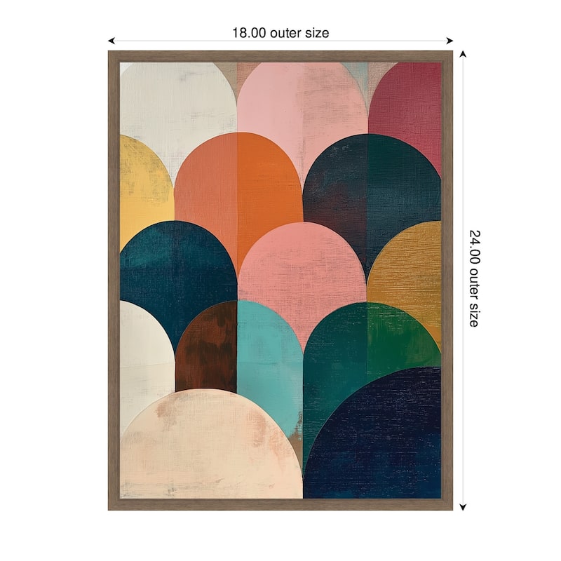 Kate and Laurel Sylvie Minimalist Geometric Abstract Jewel Tone Framed Canvas by The Creative Bunch Studio