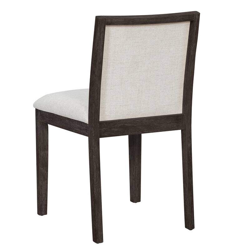 59.8" Farmhouse Dining Table with 4 Upholstered Chairs and 1 Padded Bench