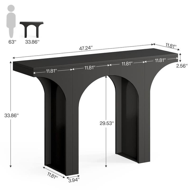 47 Inches Entryway Console Table, Wood Sofa Table
