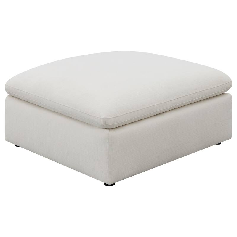 Hobson Ivory Square Upholstered Ottoman