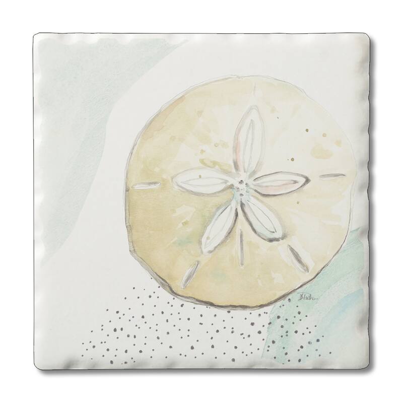 Counterart Absorbent Stone Coasters - Sand Dollar - Set of 4 - 4x4x273
