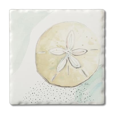 Counterart Absorbent Stone Coasters - Sand Dollar - Set of 4 - 4x4x273