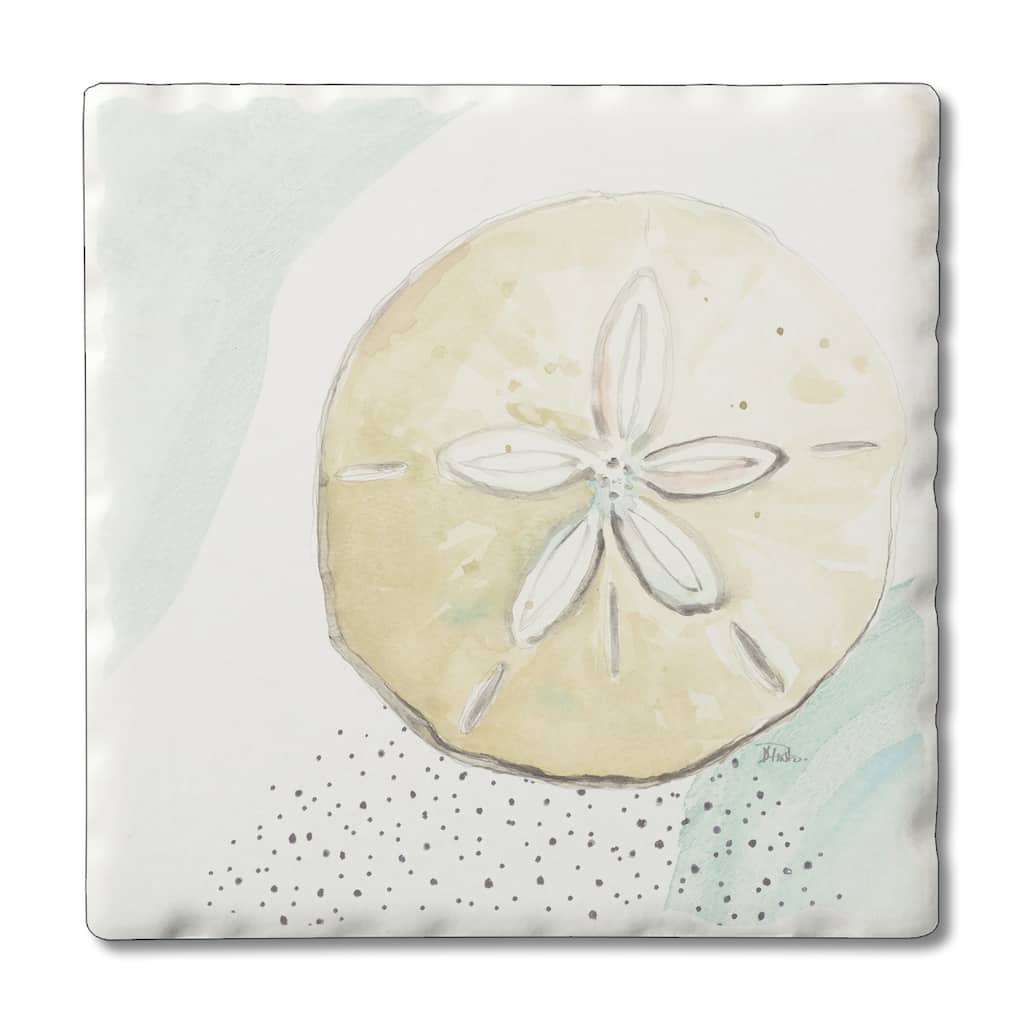 Counterart Absorbent Stone Coasters - Sand Dollar - Set of 4 - 4x4x273