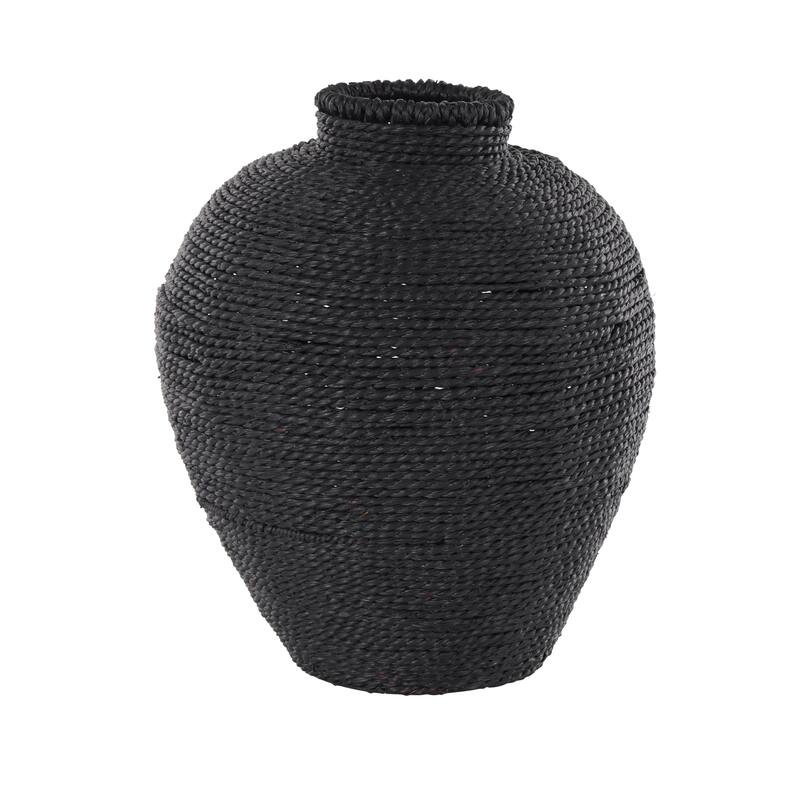 Black Metal Handmade Wrapped Pot Decorative Vase