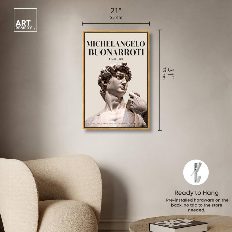 Gaze of Michelangelo's David Canvas by Art Remedy
