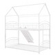 preview thumbnail 25 of 30, Kids House Bed, Twin Over Twin Metal Bunk Bed Convertible 2 Twin Beds