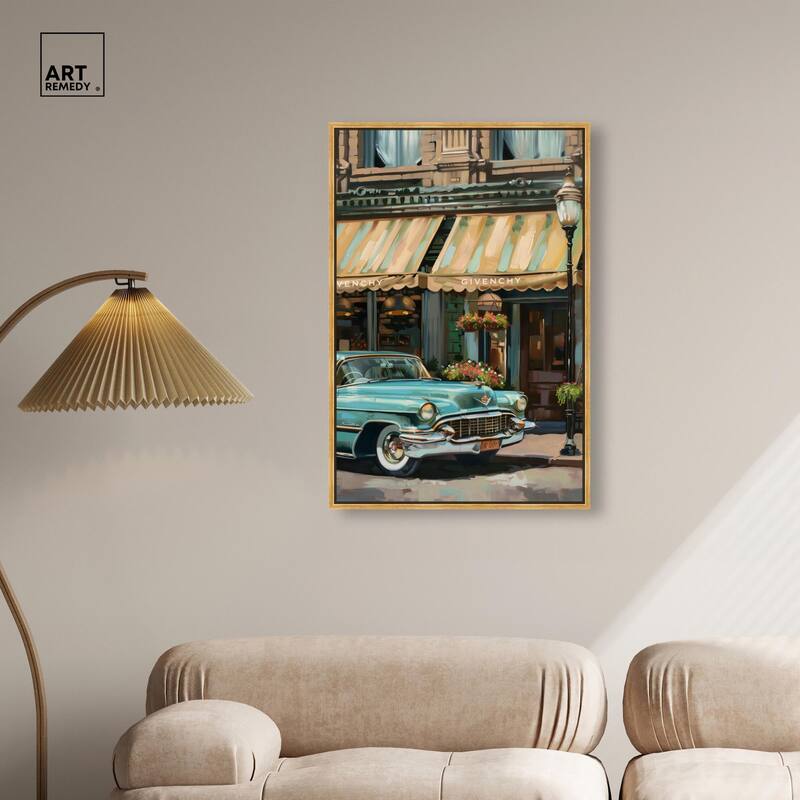 Classic Car Store Visit II Canvas by Art Remedy