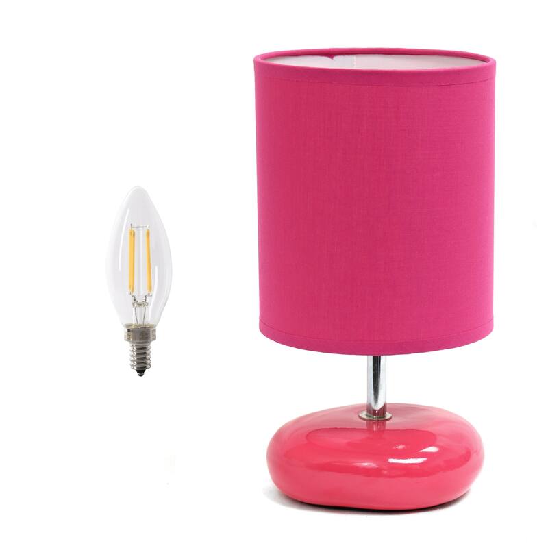 Stone Bedside Table Lamp - 10.25" - Pink