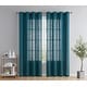 preview thumbnail 7 of 94, HLC.me Abbey Faux Linen Textured Semi Sheer Privacy Light Filtering Transparent Window Grommet Curtain Panels, Pair 54 W x 84 L per panel - Set of 2 - Grey Teal