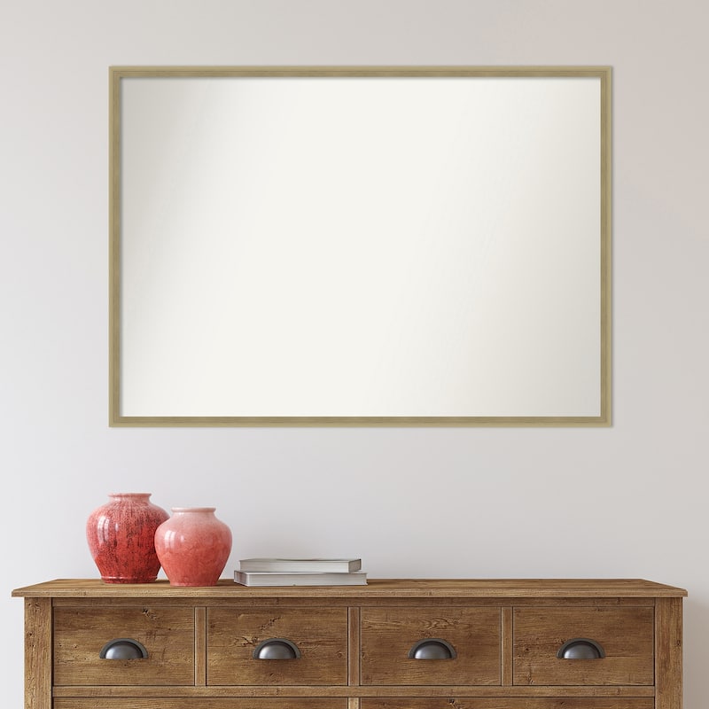 Non-Beveled Lucie Champagne Framed Decorative Wall Mirror