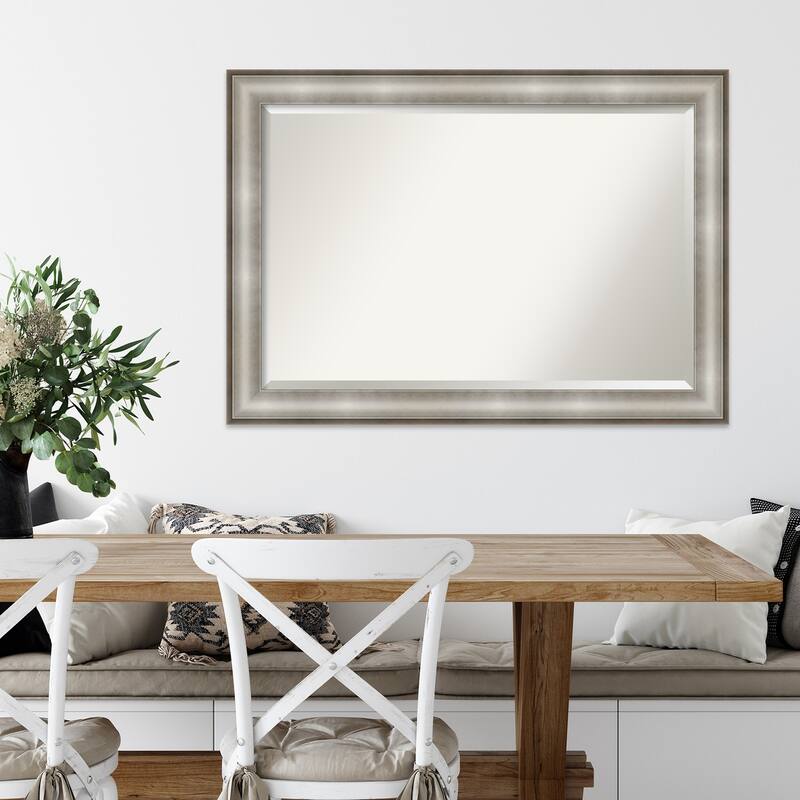 Beveled Wall Mirror - Imperial Pewter Black Frame