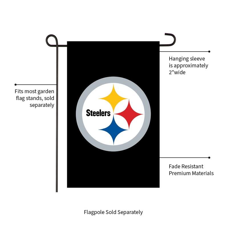 Applique Flag, Garden, Pittsburgh Steelers