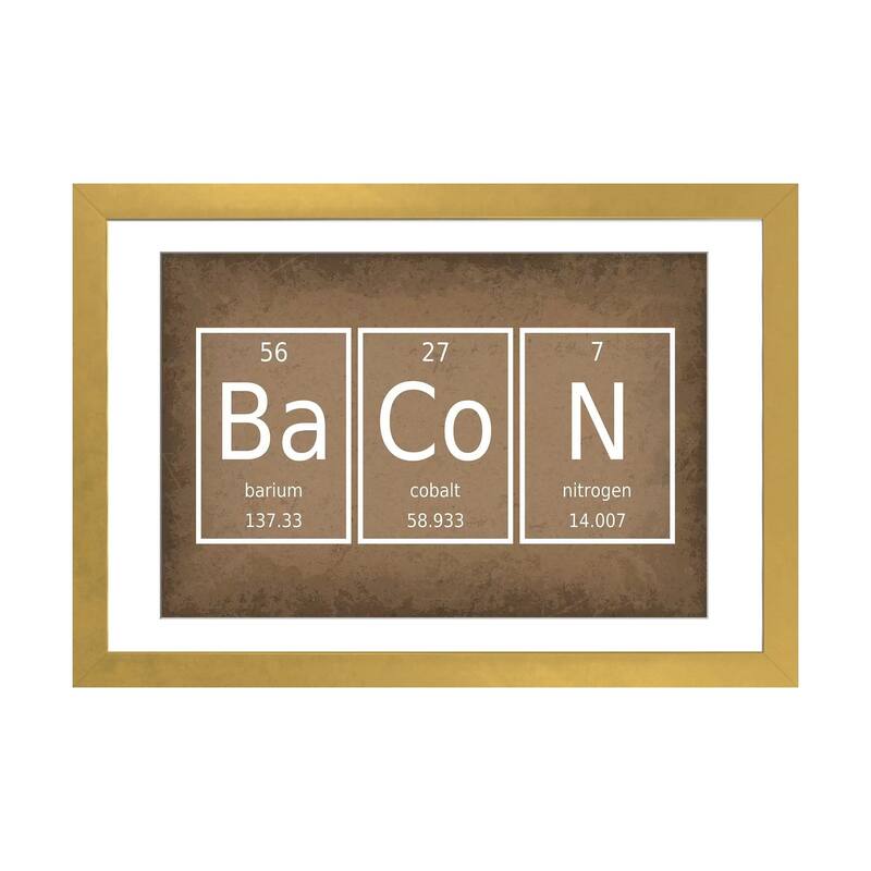 iCanvas "Bacon" by GetYourNerdOn - Gold - 24x32x1