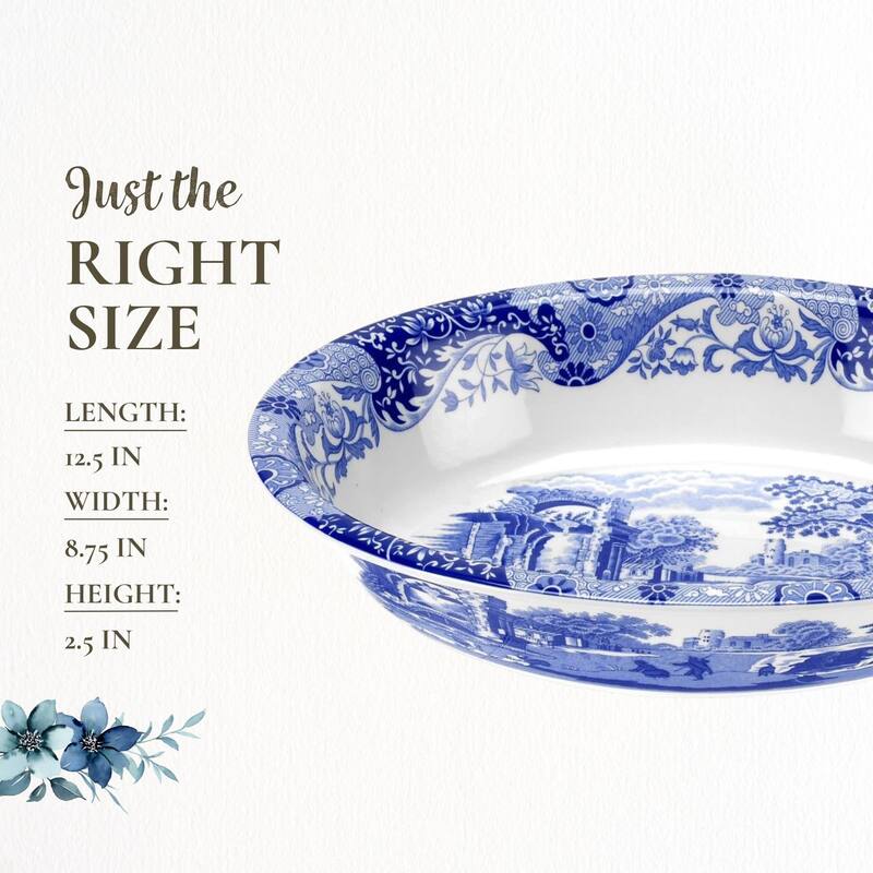 Spode Blue Italian Oval Rim Dish
