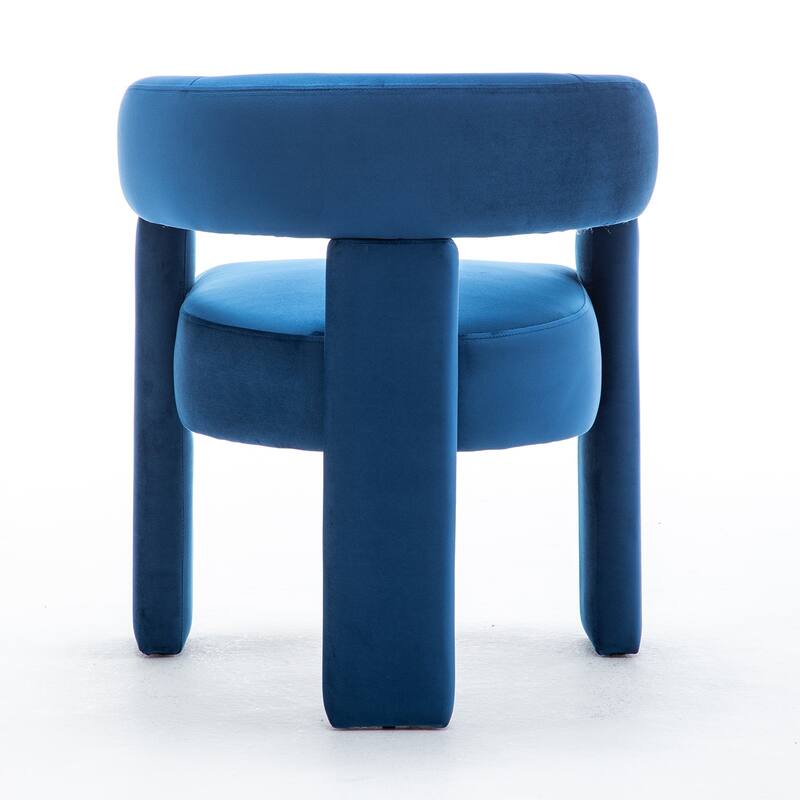 SEYNAR Modern Velvet Accent Chair Set of 2, Upholstered Barrel Armchair with Curved Back and Thickened Padded Seat