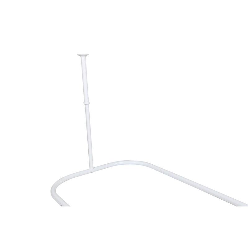 Utopia Alley Rustproof Aluminum Hoop Shower Rod 45.7x22", with White Shower Curtain 180x70"