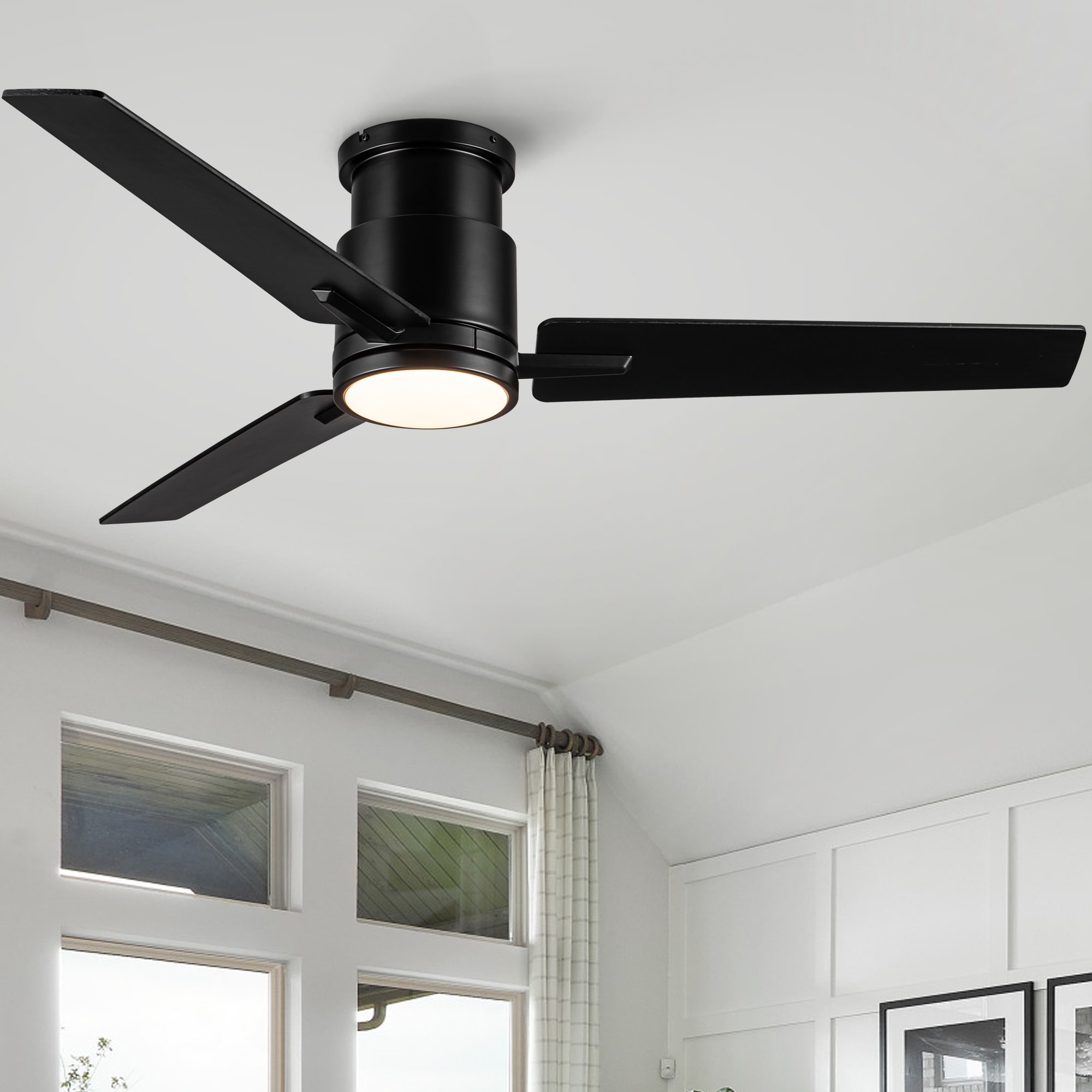 52 Inch Lowe Profile Ceiling Fan with Light,3 CCT LED,Remote Control-Farmhouse, Modern, Contemporary - 52 inches