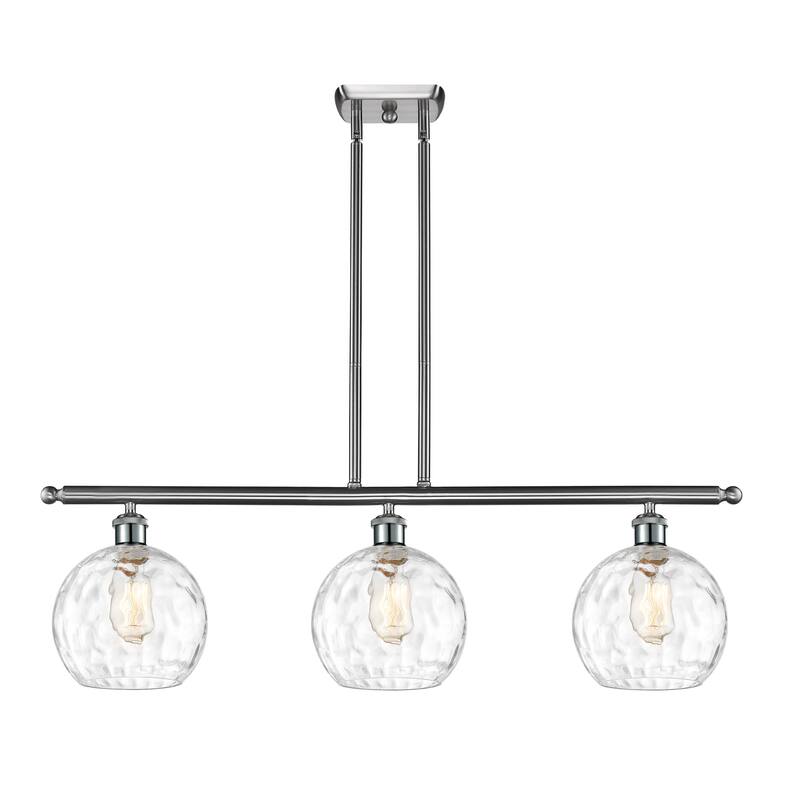 Innovations Lighting 516-3I-11-36 Athens Linear Athens 3 Light 36" - Brushed Satin Nickel / Clear Water Glass