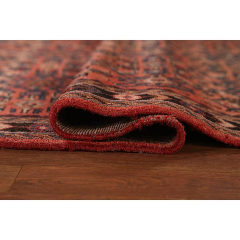 Hand Knotted Oriental 100% Wool Carpet Traditional All-Over Oranges & Rust Hossainabad Runner Rug - 16' 4'' X 3' 6''