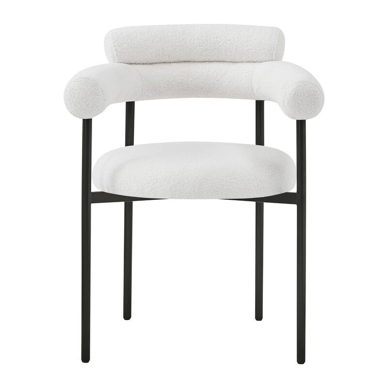 Modern Set of 2 Dining Chairs with Armrests, Padded Seat Backrest, Metal Legs for Dining Room Living Room and Café