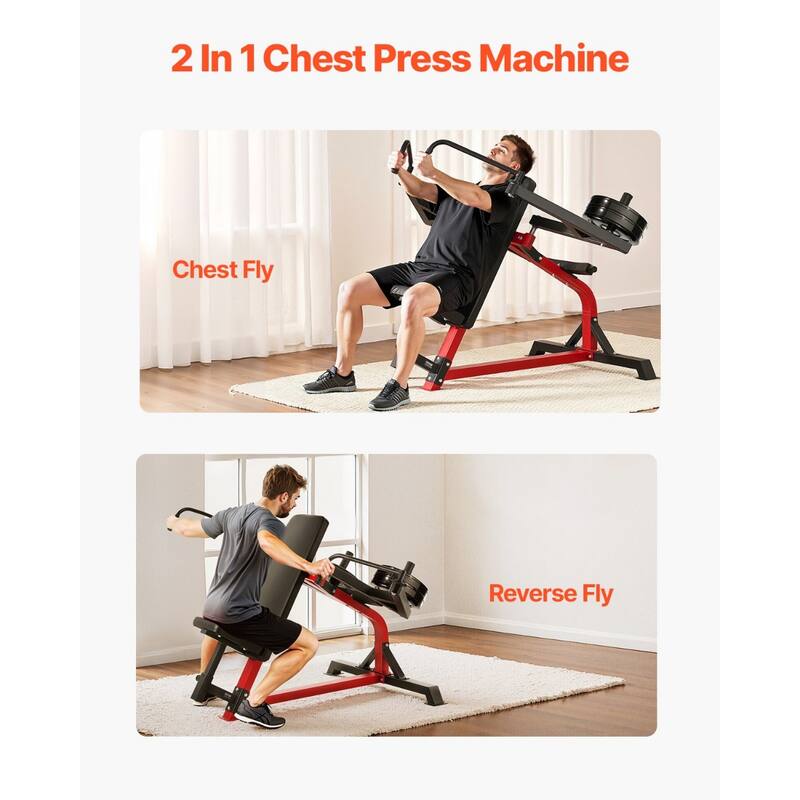 Carbon Steel Frame Adjustable Chest Fly Machine for Upper Body Strength Reverse Bench Press - 55” x 39” x 43”