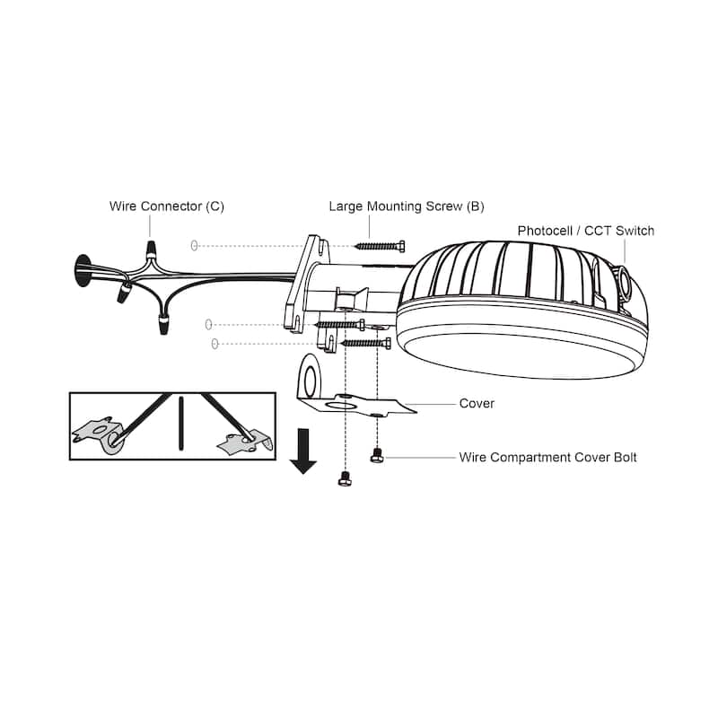 7-in. Gray Aluminum LED Outdoor Bright Security Flood Light, Dusk to Dawn, Selectable CCT, 5000 Lumens