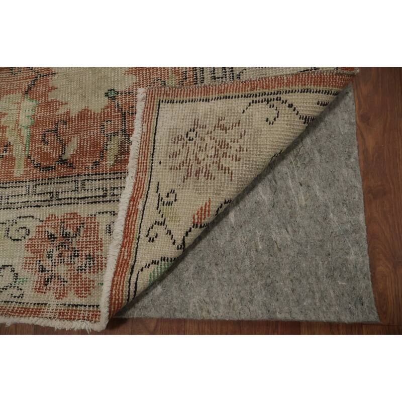 Hand Knotted Oriental 100% Wool Carpet Transitional Floral Oranges & Rust Anatolian Area Rug - 9' 3'' X 5' 6''