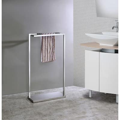 3 Tier Chrome Metal Freestanding Towel Rack Stand for Bathroom, Bedroom, Laundry Room