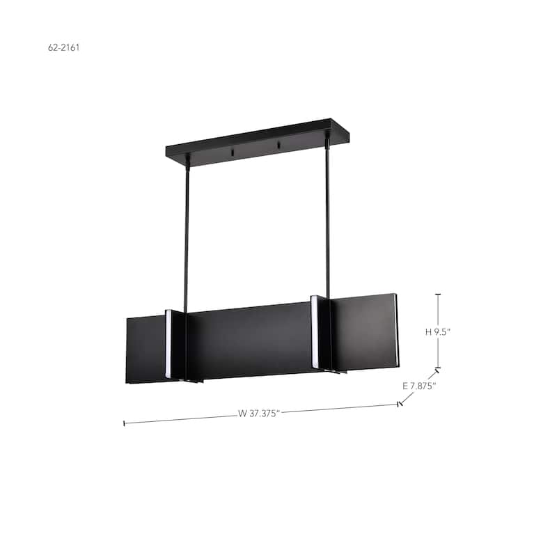 Blaine 38 Inch LED Island Pendant Matte Black Acrylic Lens - Matte Black