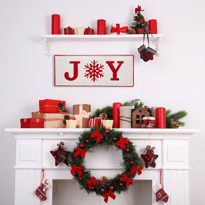 Glitzhome 24"L Metal Christmas "JOY" Wall Decor - 24''L