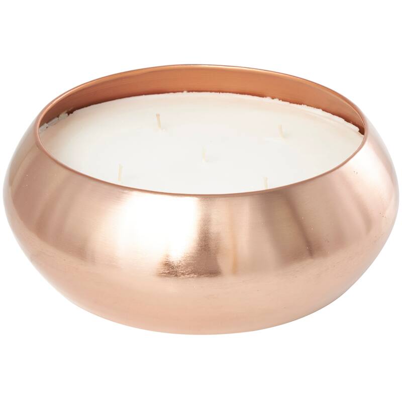 Copper Metal Tropical Breeze Scented Wide Wick Candle with White Wax