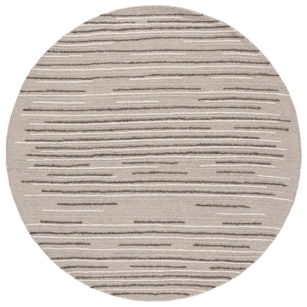 SAFAVIEH Handmade Ebony Isaure Modern Striped Wool Rug