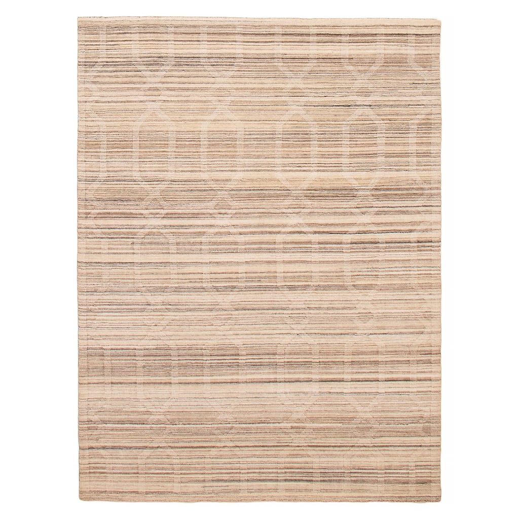 ECARPETGALLERY Hand Loomed Kashkuli Gabbeh Ivory Wool Rug - 5'7 x 7'9