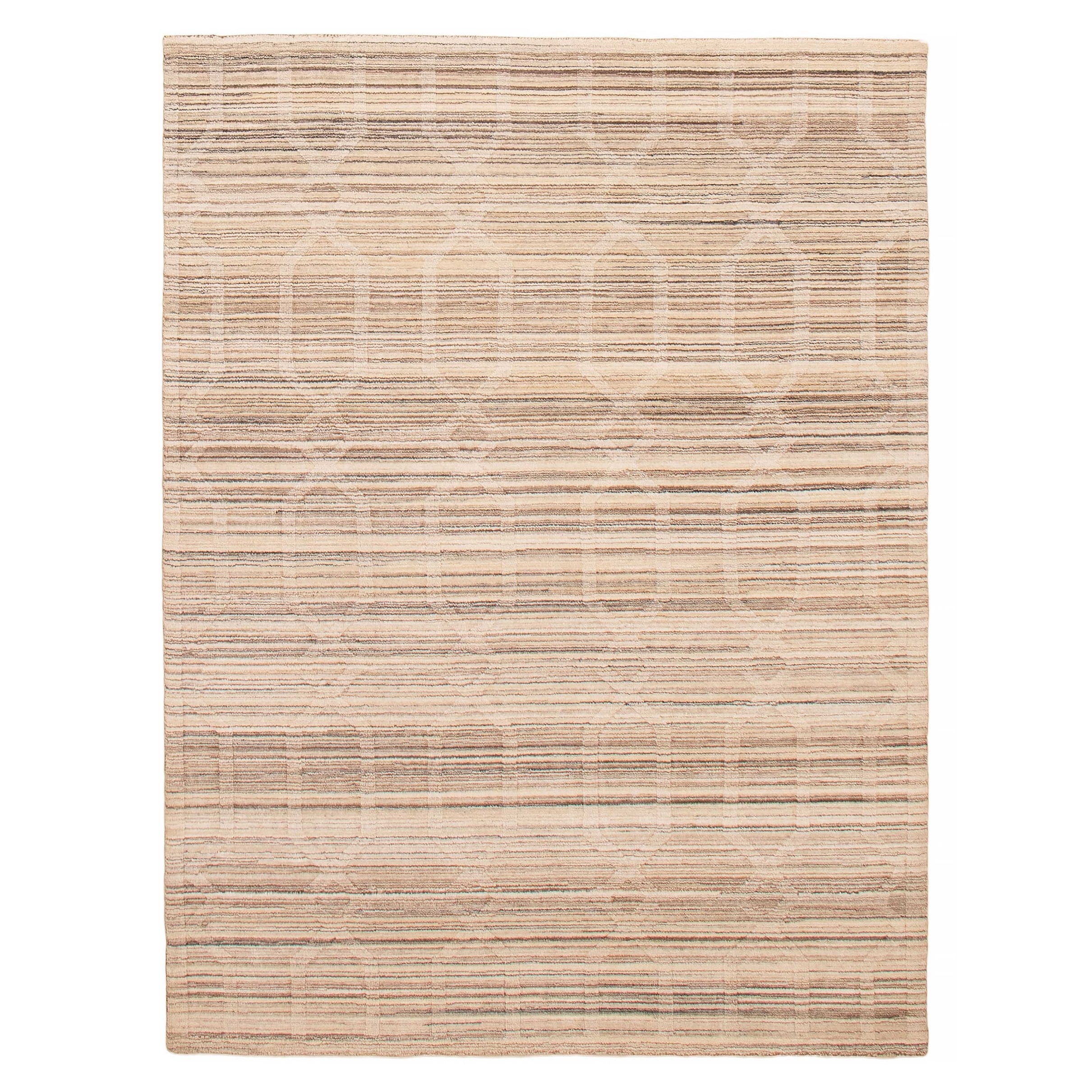ECARPETGALLERY Hand Loomed Kashkuli Gabbeh Ivory Wool Rug - 5'7 x 7'9