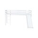 preview thumbnail 7 of 17, White Wood Twin Loft Bed Kids Bed with Slide and Underbed Space