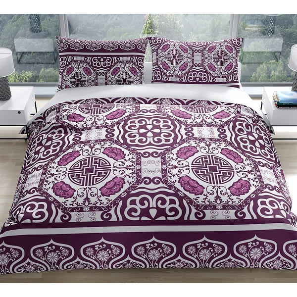 LASHA PLUM Duvet Cover by Kavka Designs. Opens flyout.