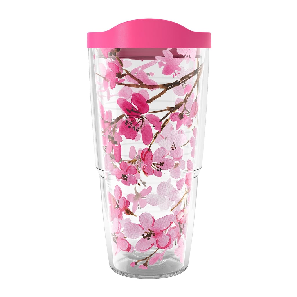 Tervis Sakura Japanese Cherry Blossom Made in USA Double Walled Insulated Tumbler Travel 24oz, Classic