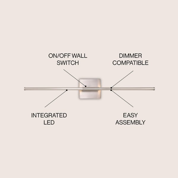 dimension image slide 6 of 13, Conley 28" Dimmable Integrated LED Metal Wall Sconce, by JONATHAN Y