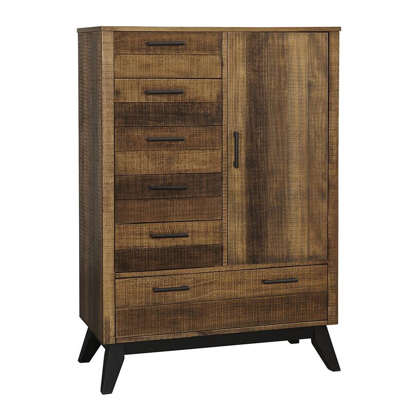 Urban Rustic Wood Chifferobe, Brushed Wheat