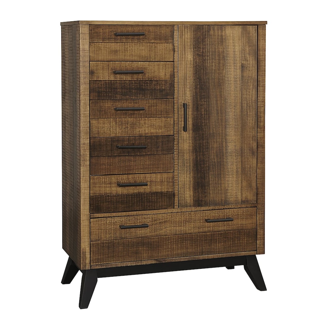 Urban Rustic Wood Chifferobe, Brushed Wheat